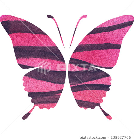 Beautiful watercolor butterfly icon image illustration 138927766