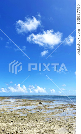 沖繩石垣島美麗的翡翠綠海水和蔚藍天空 沖繩石垣島美麗的翡翠綠海水和蔚藍天空 138927799