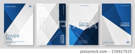 Blue and white abstract modern posters or vertical background vector set. A4 resolution polygonal elegant cover design for brochure, book, flyer, poster, background, banner, annual report presentation Blue and white abstract modern posters or vertical background vector set. A4 resolution polygonal elegant cover design for brochure, book, flyer, poster, background, banner, annual report presentation 138927835