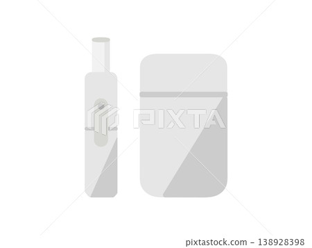 Electronic cigarette, heated tobacco product, white, illustration Electronic cigarette, heated tobacco product, white, illustration 138928398