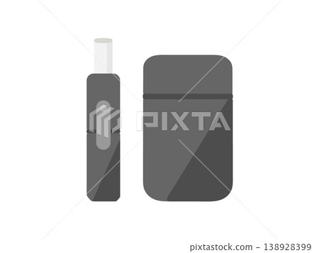 電子香煙,加熱煙草製品,黑色,插圖 電子香煙,加熱煙草製品,黑色,插圖 138928399