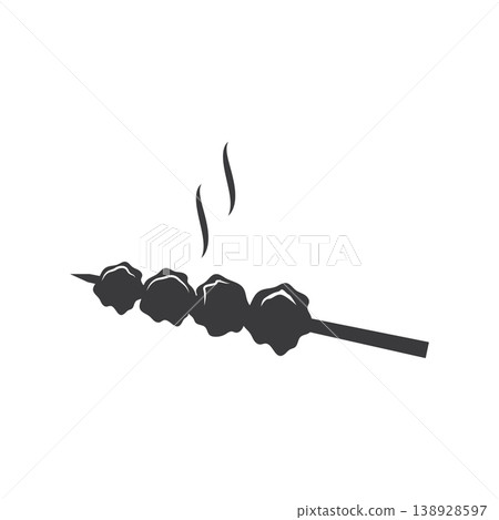 skewered grilled meatballs icon skewered grilled meatballs icon 138928597