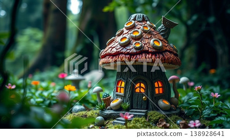 A mushroom house in the forest 138928641