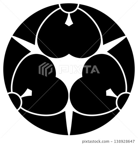 This is a family crest. It's called "Mitsuwari Kenkatabami" (Three-part Sword Clover). 138928647