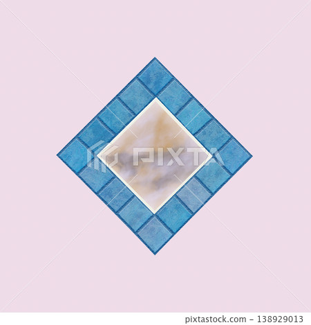 Polished marble tiles create old stone window. Seamless pattern. Polished marble tiles create old stone window. Seamless pattern. 138929013