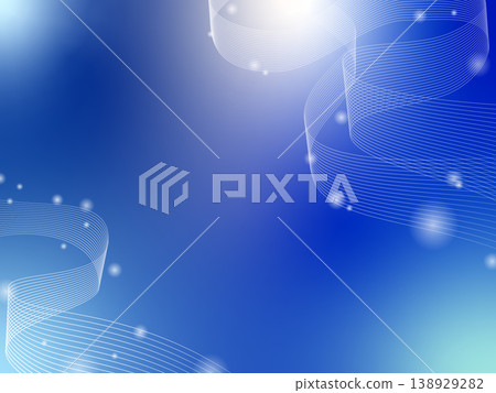 Abstract wavy line background with blue gradient and floating particles of light (Copy Space, Business, Technology) Abstract wavy line background with blue gradient and floating particles of light (Copy Space, Business, Technology) 138929282