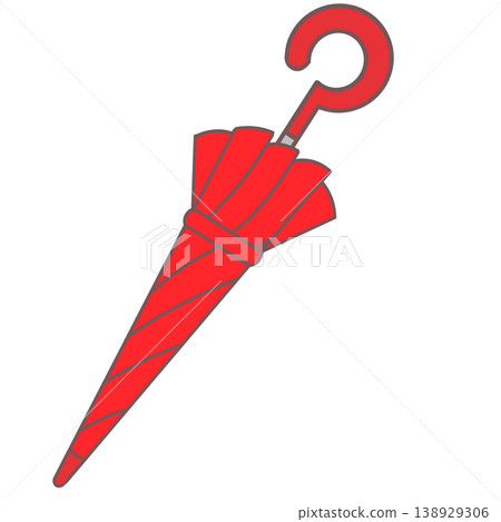 Red folding umbrella Red folding umbrella 138929306