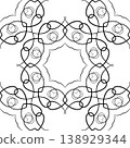 Monochrome ethnic seamless pattern of swirls 138929344