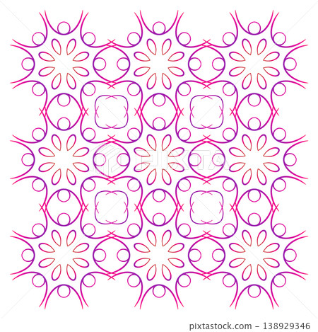 Geometry square ornamental element red and purple 138929346