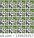 Shades of green square leaves embroidery ornament 138929357