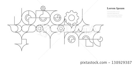Geometry Abstract Gear Pattern Technology background 138929387