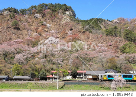 水軍線：“櫻花盛開的山津里山景色及山津里山站” 138929448