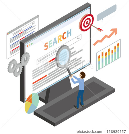 SEO strategy image: A person searching with a magnifying glass SEO strategy image: A person searching with a magnifying glass 138929557