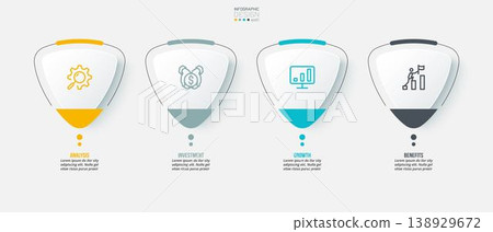 Template with step business infographic or option design. Template with step business infographic or option design. 138929672