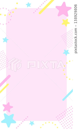 Colorful star pastel colored cute background frame 138929806