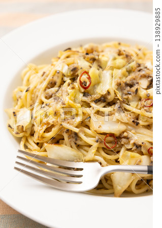 Delicious anchovy and cabbage pasta Delicious anchovy and cabbage pasta 138929885