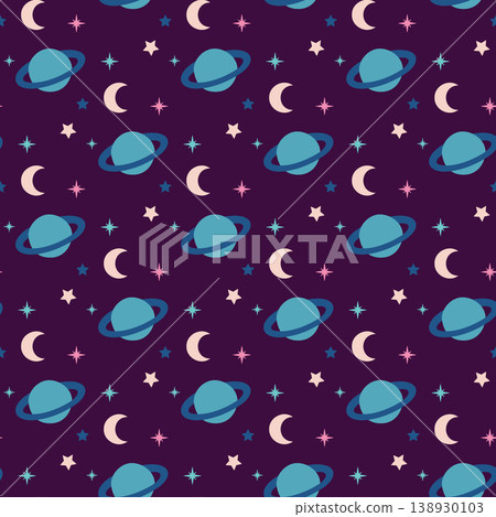 cartoon cosmos seamless pattern cartoon cosmos seamless pattern 138930103