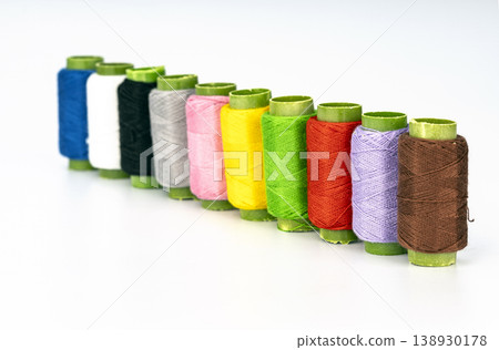 Vibrant Assorted Thread Spools with Bright Lime Green Caps - Complete Sewing and Embroidery Craft Collection Vibrant Assorted Thread Spools with Bright Lime Green Caps - Complete Sewing and Embroidery Craft Collection 138930178