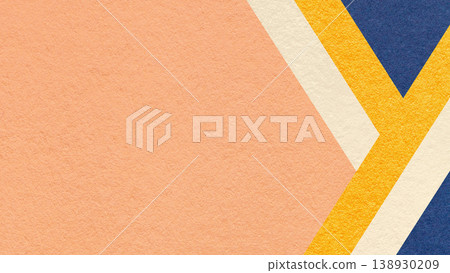 Abstract light peach textured paper background with cream, yellow, blue geometric lines, copy space for banner presentation Abstract light peach textured paper background with cream, yellow, blue geometric lines, copy space for banner presentation 138930209