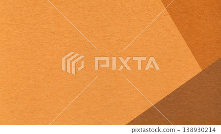 Orange textured paper background with rust brown triangular corners and copy space. Template for presentation, banner 138930214
