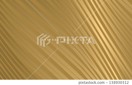Soft gold ripple lines abstract background featuring metallic sheen and warm beige ribbons with gentle diagonal flow, subtle shimmer and refined satin finish, premium mood for packaging. 138930312