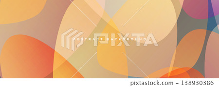 Warm colorful translucent shapes overlap in soft layered composition with sunlit gradients, warm orange and peach tones, rounded curves and subtle glow, abstract background for modern branding Warm colorful translucent shapes overlap in soft layered composition with sunlit gradients, warm orange and peach tones, rounded curves and subtle glow, abstract background for modern branding 138930386