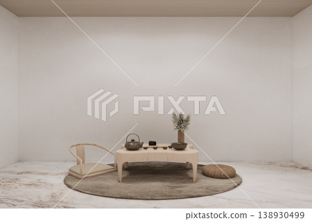 Empty room - Clean room ,Minimalist interior design, white wall on granite tiles floor. 3d rendering Empty room - Clean room ,Minimalist interior design, white wall on granite tiles floor. 3d rendering 138930499