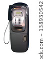 Payphone street telephone in a glossy metal case. Vector. 138930542