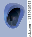 A street payphone under a plastic canopy. Vector. 138930543