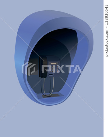 A street payphone under a plastic canopy. Vector. A street payphone under a plastic canopy. Vector. 138930543