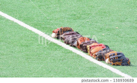 Artificial turf and gloves Artificial turf and gloves 138930689