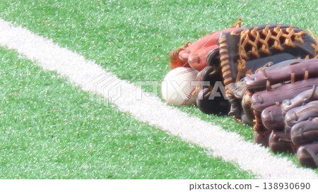 Artificial turf and gloves Artificial turf and gloves 138930690