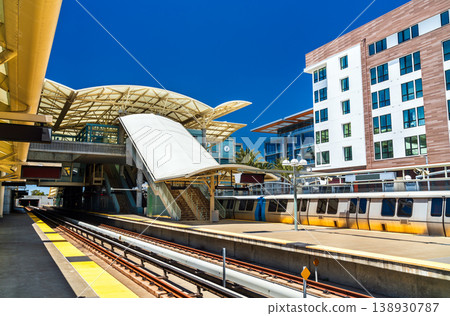 Modern architecture of the Millbrae Transit Station in California Modern architecture of the Millbrae Transit Station in California 138930787
