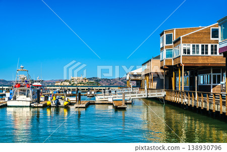 Pier 39 and Alcatraz Island view in San Francisco Pier 39 and Alcatraz Island view in San Francisco 138930796