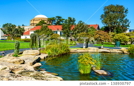 Manicured park and pond at a digital arts center in San Francisco Manicured park and pond at a digital arts center in San Francisco 138930797