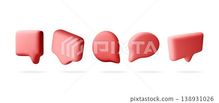Red 3d speech bubble icons collection Red 3d speech bubble icons collection 138931026
