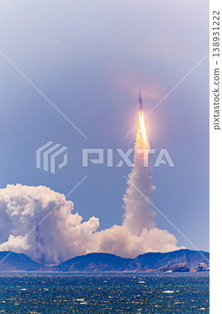 The moment of rocket launch symbolizes Japan's space development. 138931222