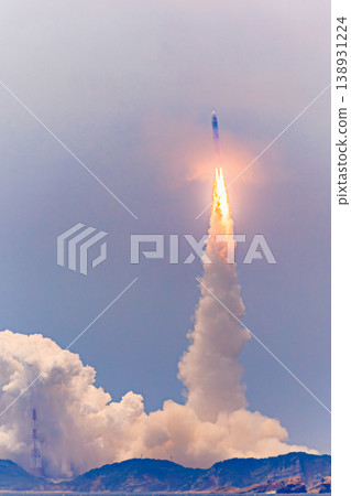 The power of a rocket launch captured on Tanegashima Island, Kagoshima Prefecture. 138931224