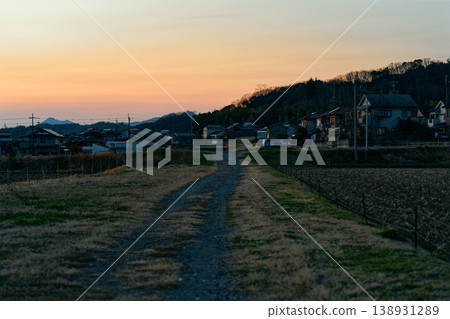 countryside landscape at dusk countryside landscape at dusk 138931289