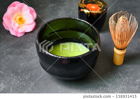 Japanese Tea Ceremony: With a tea whisk, tea caddy, and camellia (Japanese style image) Japanese Tea Ceremony: With a tea whisk, tea caddy, and camellia (Japanese style image) 138931415