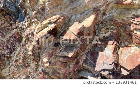 Honohoshi Coast, Amami Oshima: The rugged texture of the rock face sculpted by nature. Honohoshi Coast, Amami Oshima: The rugged texture of the rock face sculpted by nature. 138931461