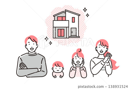 一個家庭憧憬著他們的理想家園 138931524