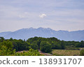 View of the Houou Sanzan mountain range from Yatsugatake PA in Yamanashi Prefecture. 138931707