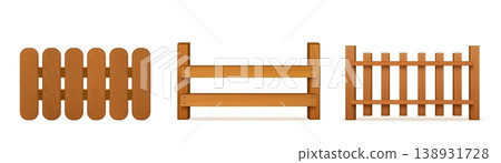 Wooden fence with realistic texture and nails Wooden fence with realistic texture and nails 138931728