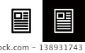 Resume icon. Newspaper and magazine icons. 138931743