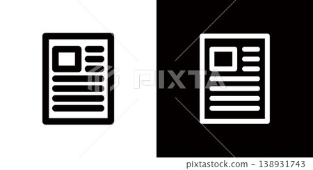 Resume icon. Newspaper and magazine icons. 138931743