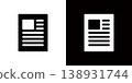 Resume icon. Newspaper and magazine icons. 138931744