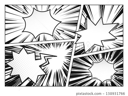 Comic book retro background with speech bubbles 138931766