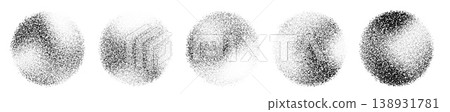 Abstract gradient spheres with grainy dot texture 138931781