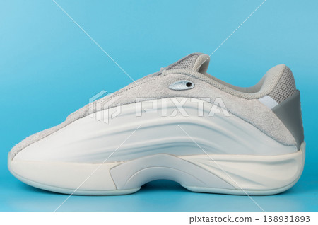 Side view of gray casual sport shoe Side view of gray casual sport shoe 138931893